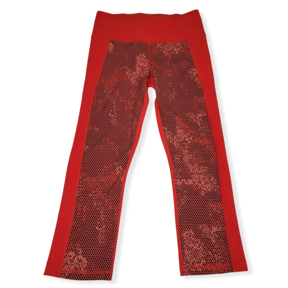 Under Armour HeatGear Hyper Orange Capri Leggings Style 1320551 Size Medium